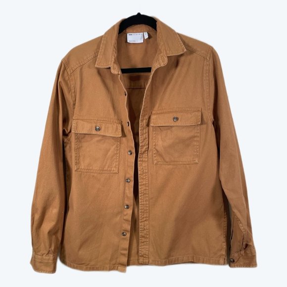 ASOS Men's Twill Shirt Jeacket Shacket Size S Handcraft Camel Color Cotton - Picture 2 of 9